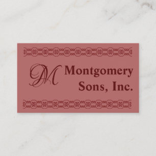 Bus. Card - Burgundy Monogram