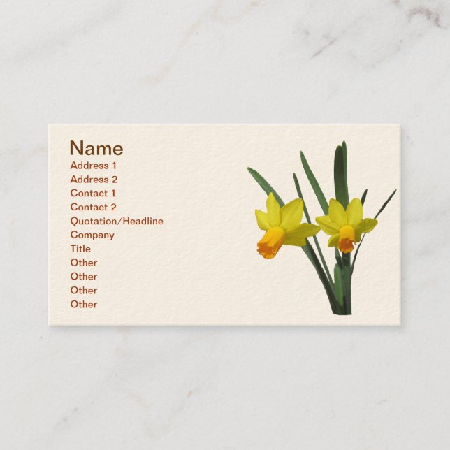 Bus. Card - Daffodil (Front)
