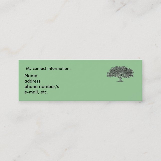 Bus Card - Genealogy research interests (Front)