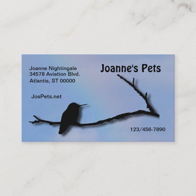 Bus. Card - Hummingbird Silhouette (Front)