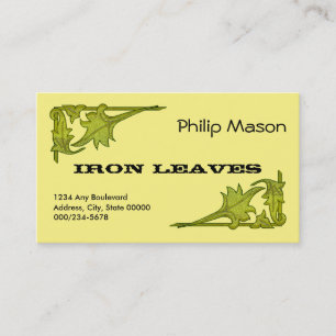Bus. Card - Leafy Brackets in Green