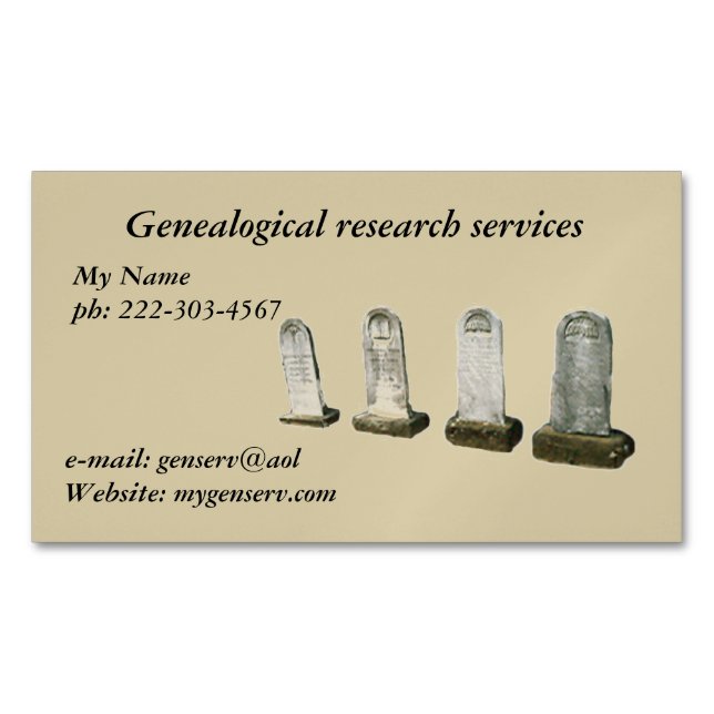 Bus. Card (mag) - Headstones (Front)