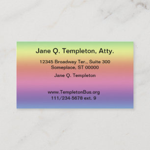 Bus. Card - Rainbow background