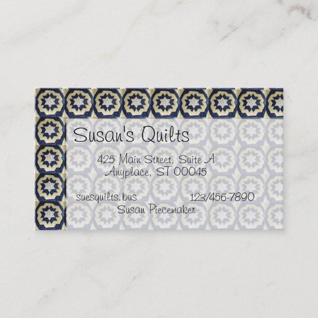 Bus. Card - Star Quilt Pattern (Front)