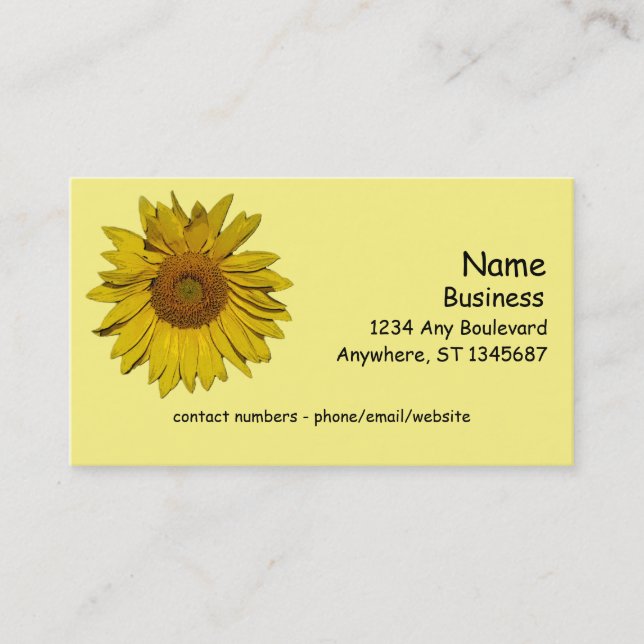 Bus. Card - Sunflower Blossom (Front)