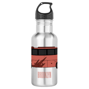 Bus cartoon illustration 532 ml water bottle