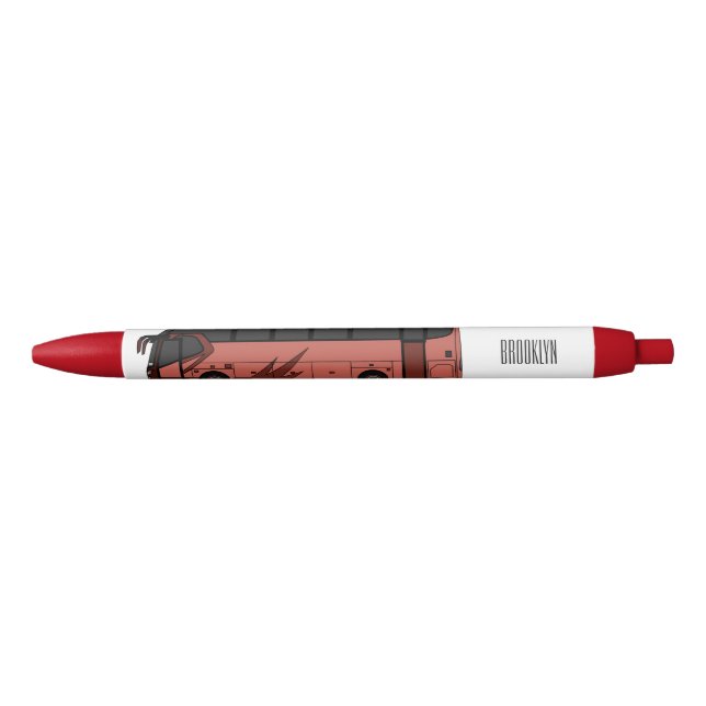 Bus cartoon illustration black ink pen (Front)