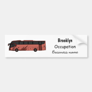 Bus cartoon illustration bumper sticker