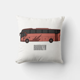 Bus cartoon illustration cushion