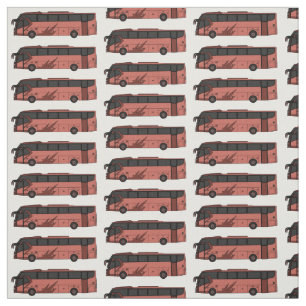 Bus cartoon illustration fabric
