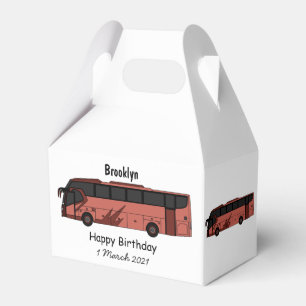 Bus cartoon illustration favour box