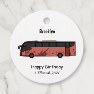 Bus cartoon illustration favour tags