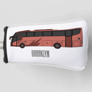 Bus cartoon illustration golf head cover