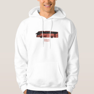 Bus cartoon illustration hoodie