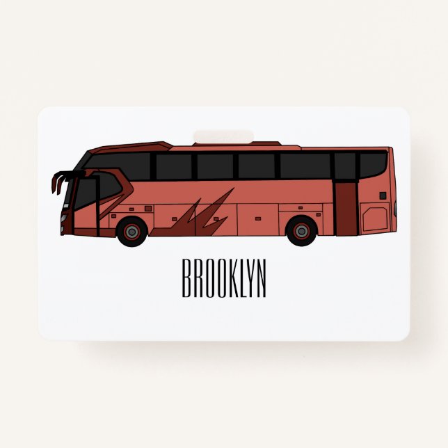 Bus cartoon illustration ID badge (Front)