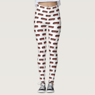 Bus cartoon illustration leggings