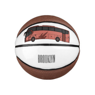 Bus cartoon illustration mini basketball