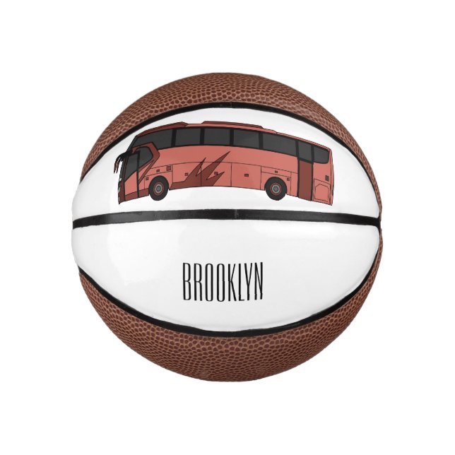 Bus cartoon illustration mini basketball (Front)