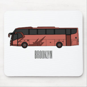 Bus cartoon illustration mouse pad