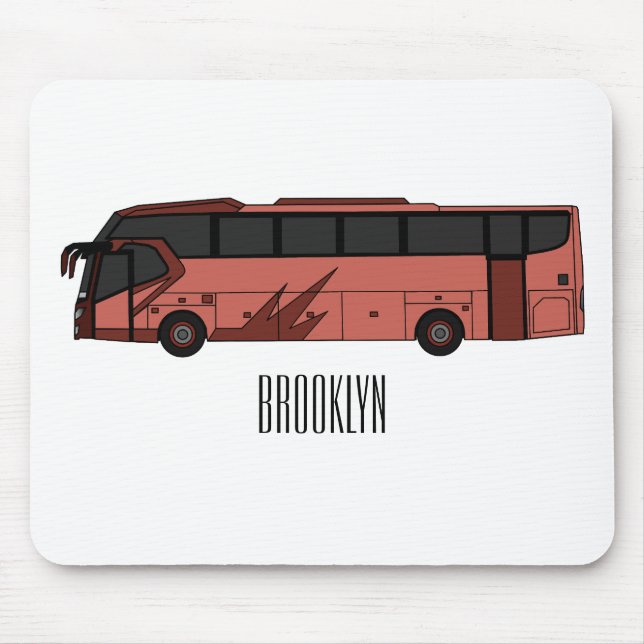 Bus cartoon illustration mouse pad (Front)
