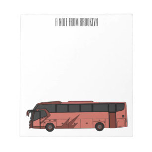 Bus cartoon illustration notepad
