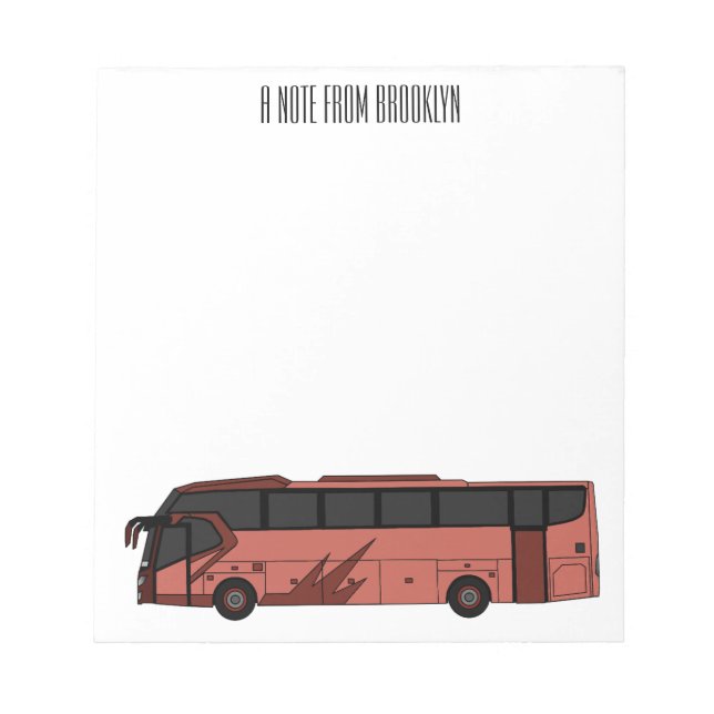 Bus cartoon illustration notepad (Front)