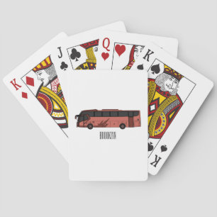 Bus cartoon illustration playing cards