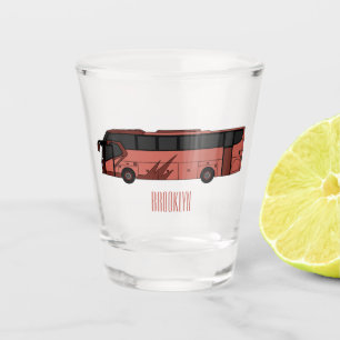 Bus cartoon illustration shot glass