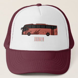 Bus cartoon illustration trucker hat