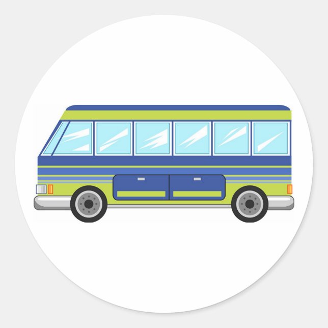 Bus Classic Round Sticker (Front)