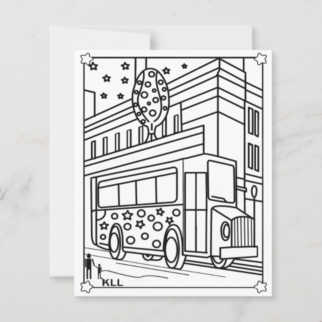 Bus colouring pages kids (Front)