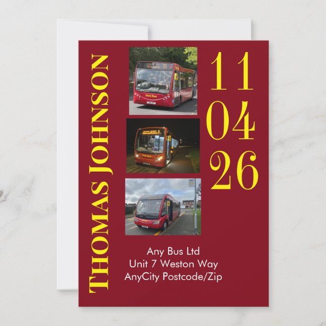 Bus Depot Tour Invitation Personalized (Front)