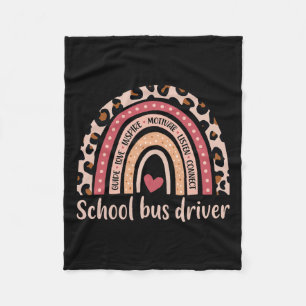 Bus Driver 100th Day Of School Bus Driver Rainbow Fleece Blanket