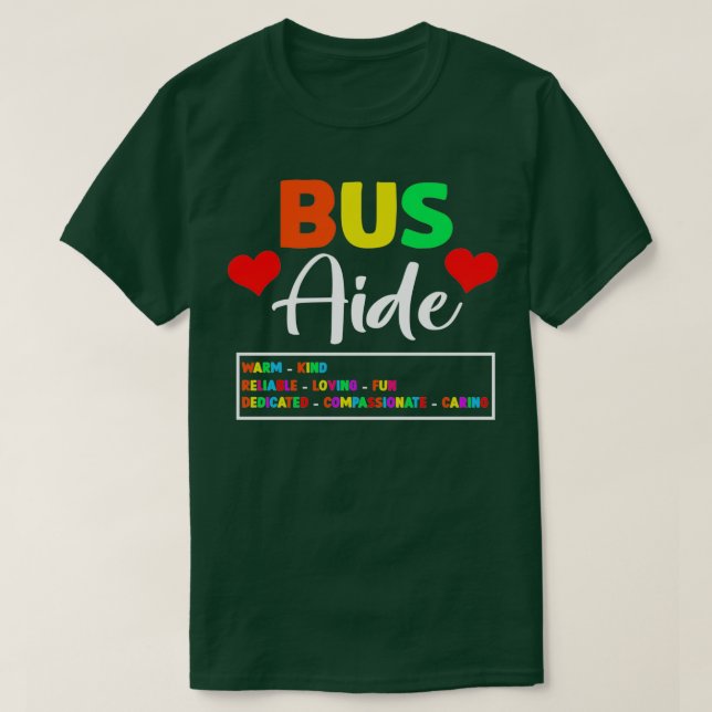 Bus Driver Aide Cute School T-Shirt (Design Front)