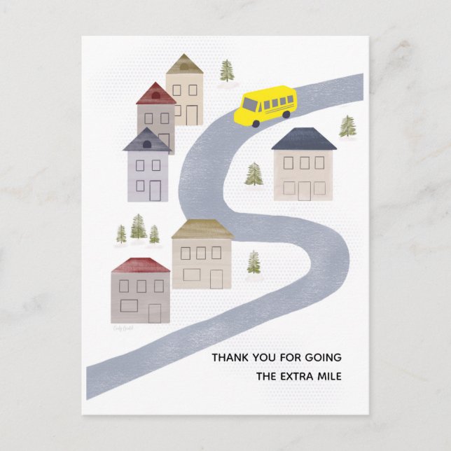 Bus Driver Christmas Thank You School Teacher  Postcard (Front)