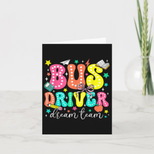Bus Driver Dream Team First Day Of School Retro Card