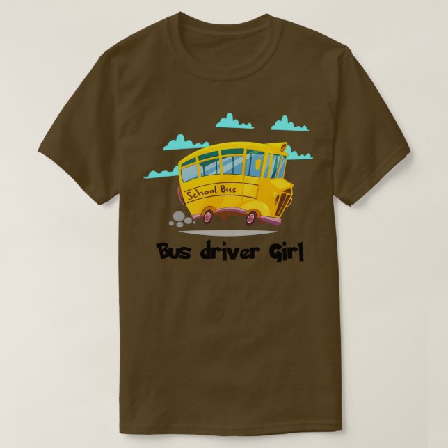 Bus driver Girl Bus Driver Driving Player Girl Wom T-Shirt (Design Front)