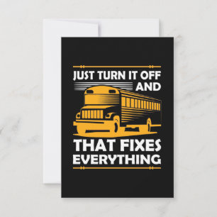 Bus Driver Just Turn It Off RSVP Card