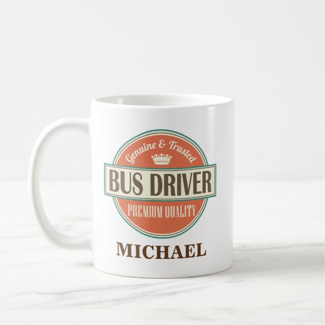 Bus Driver Personalised Office Mug Gift (Left)