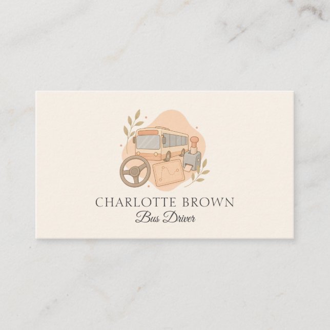 Bus Driver Public Transportation Transit  Business Card (Front)