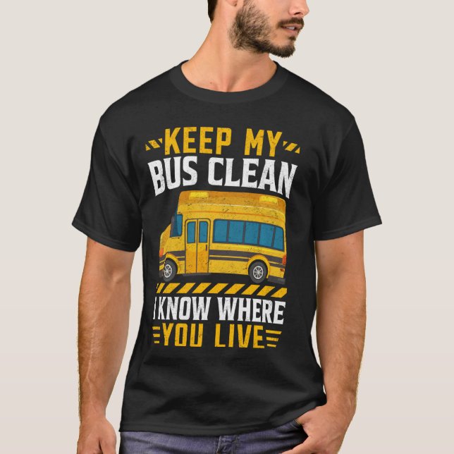 Bus Driver School Traffic Stops T-Shirt (Front)