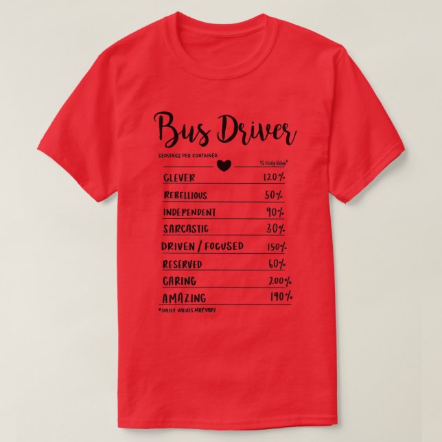 Bus driver serving T-Shirt (Design Front)