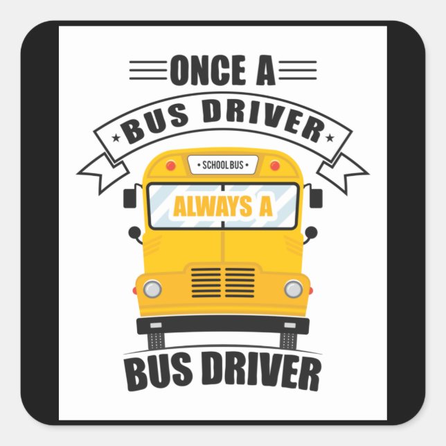 bus driver square sticker (Front)