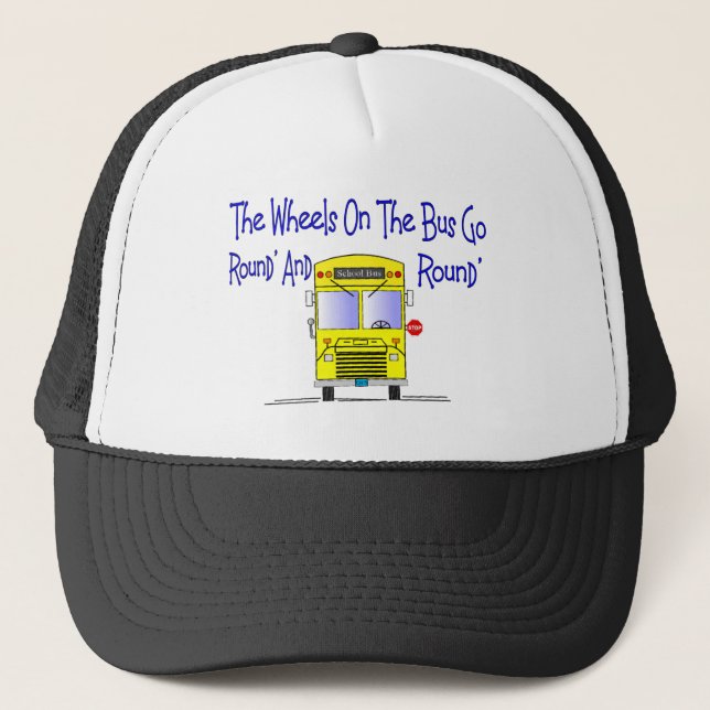 Bus Driver "The Wheels on the Bus" Trucker Hat (Front)