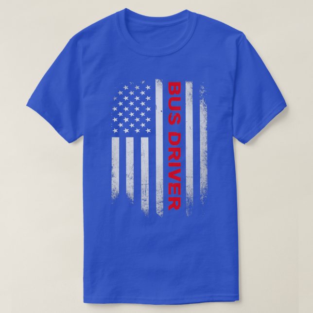 Bus Driver US Flag Shirt (Design Front)