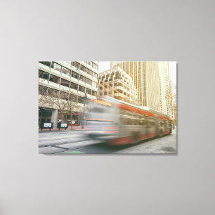 Bus in San Francisco Cityscape Canvas Print