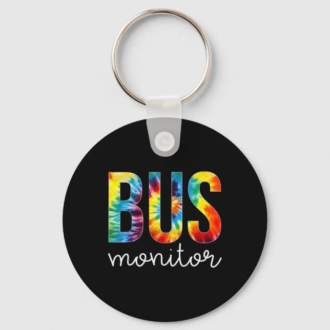 Bus Monitor Tie Dye Appreciation Day Hello Back To Key Ring (Front)