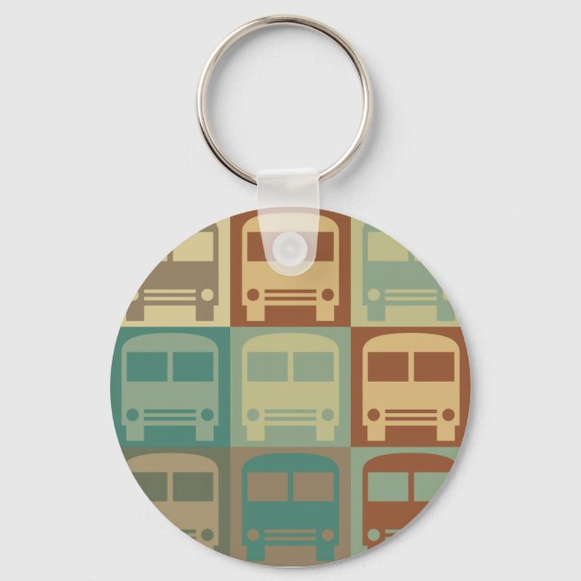 Bus Pop Art Key Ring (Front)