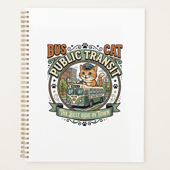 Bus Public Transit Cat Bus Public Transit Cat Vint Planner (Front)