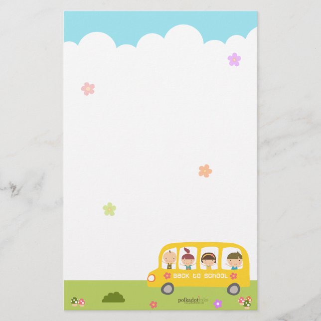 Bus School Back To School Stationary Stationery (Front)